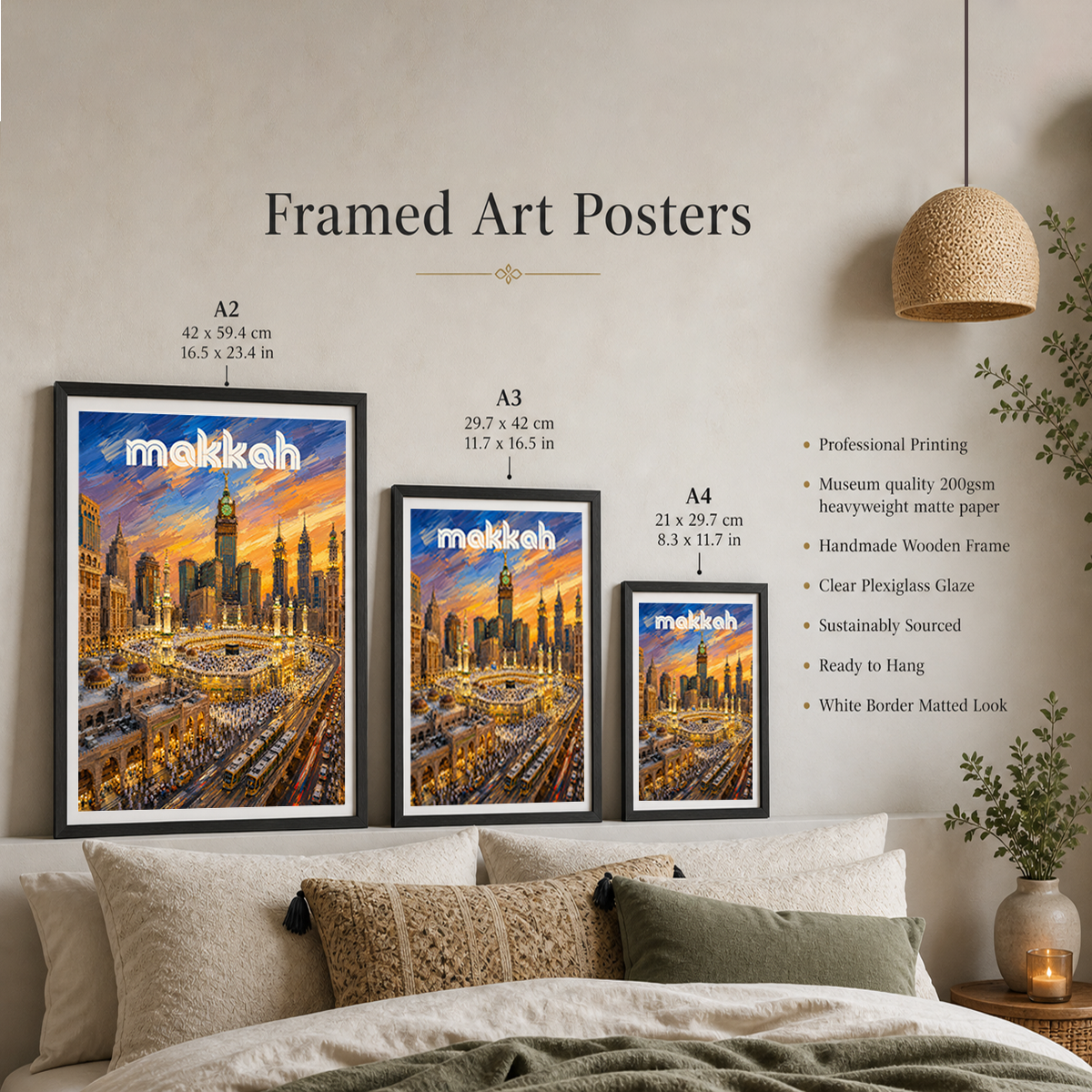 Makkah - Saudi Arabia - Travel Wall Art Deco Poster Print - Art Print - Travel Art Poster