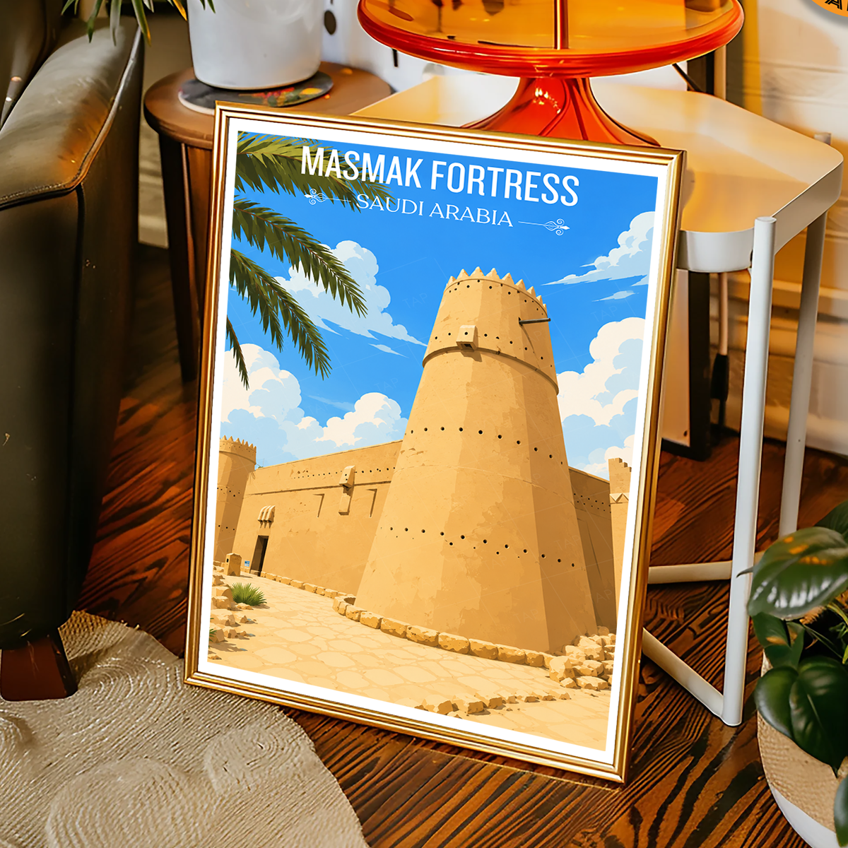 Masmak Fortress - Saudi Arabia - Travel Wall Art Deco Poster Print