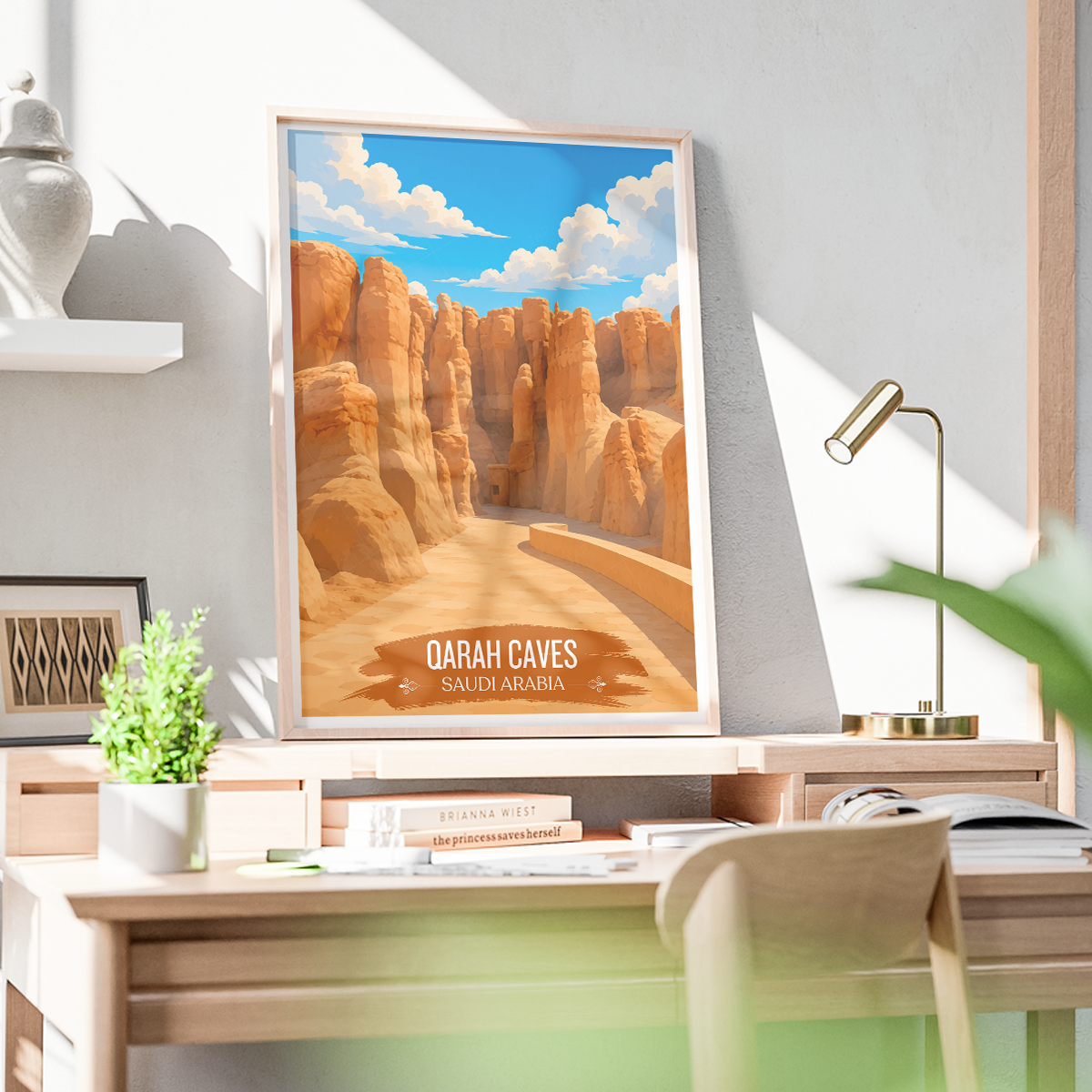 Qarah Caves - Saudi Arabia - Travel Wall Art Deco Poster Print