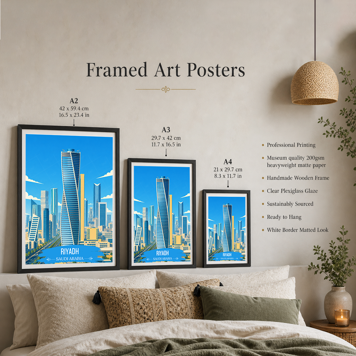 Riyadh - Saudi Arabia - Travel Wall Art Deco Poster Print