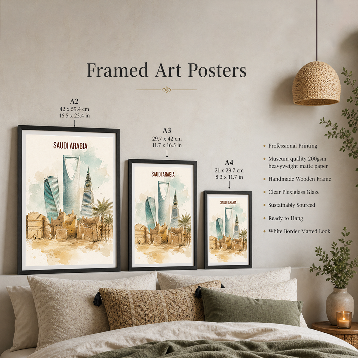 Saudi Arabia - Travel Wall Art Deco Poster Print