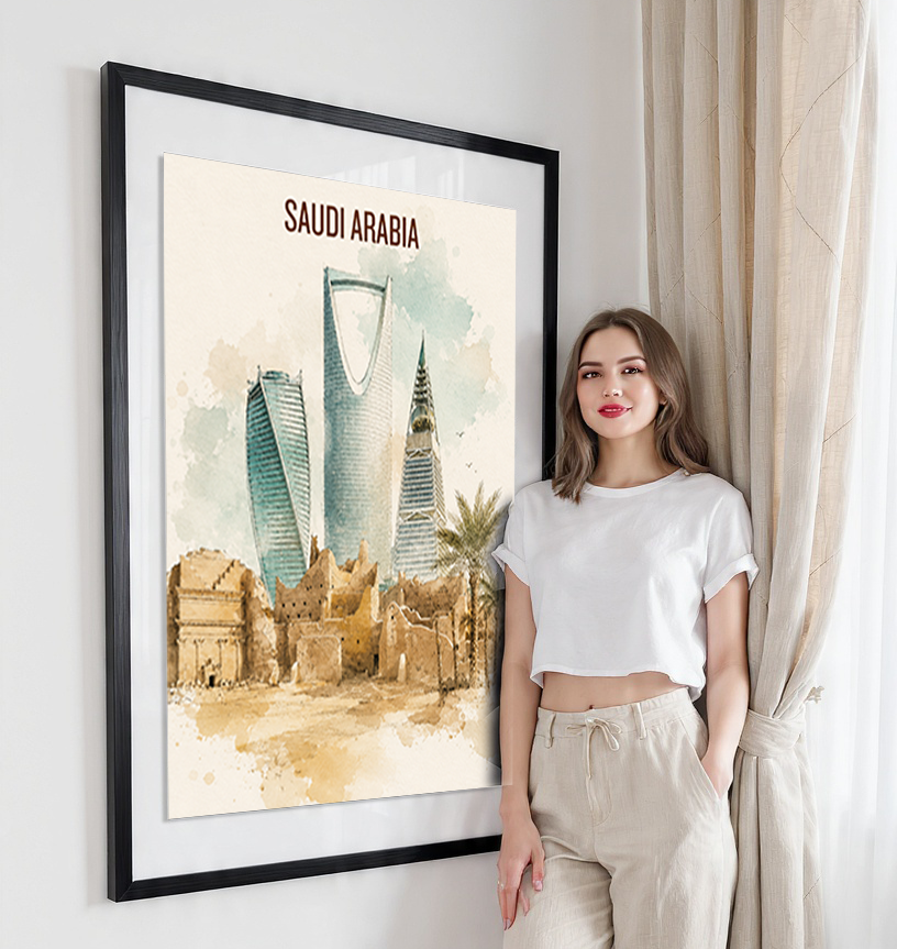 Saudi Arabia - Travel Wall Art Deco Poster Print