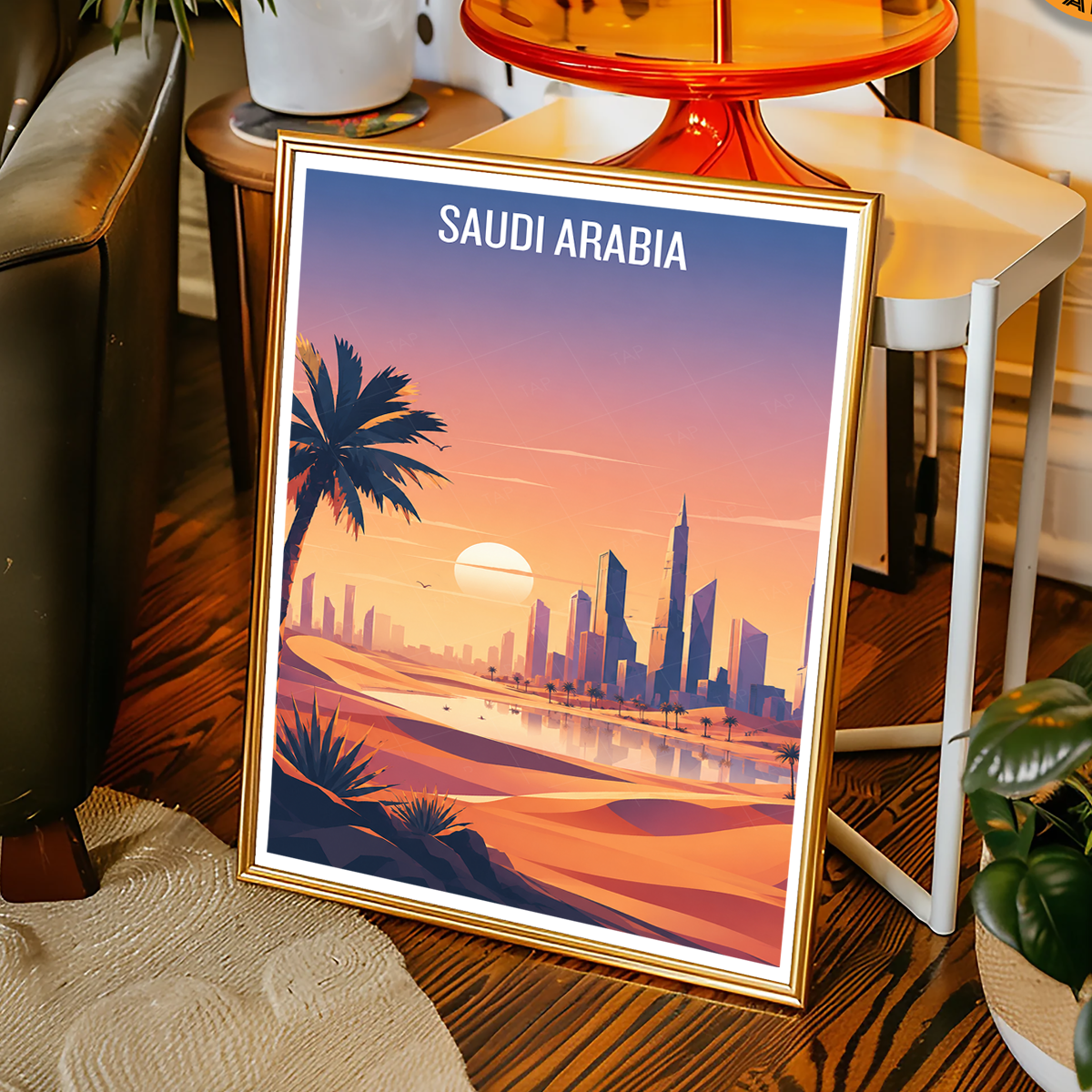 Saudi Arabia - Travel Wall Art Deco Poster Print