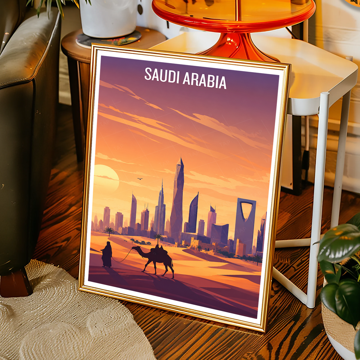 Saudi Arabia - Travel Wall Art Deco Poster Print