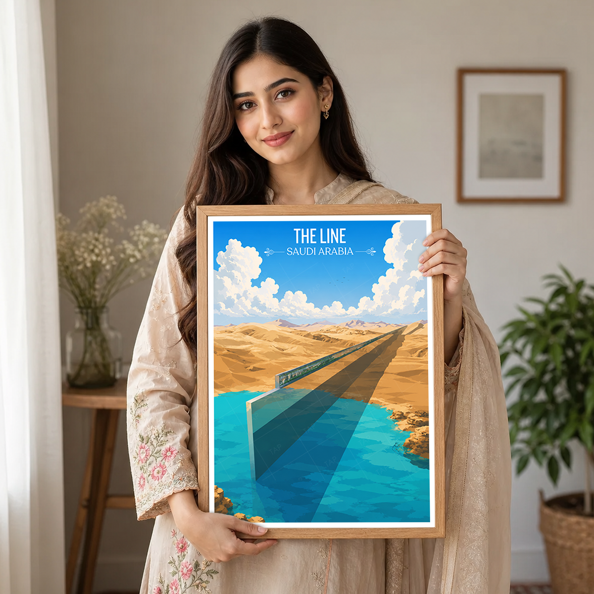 The Line - Saudi Arabia - Travel Wall Art Deco Poster Print