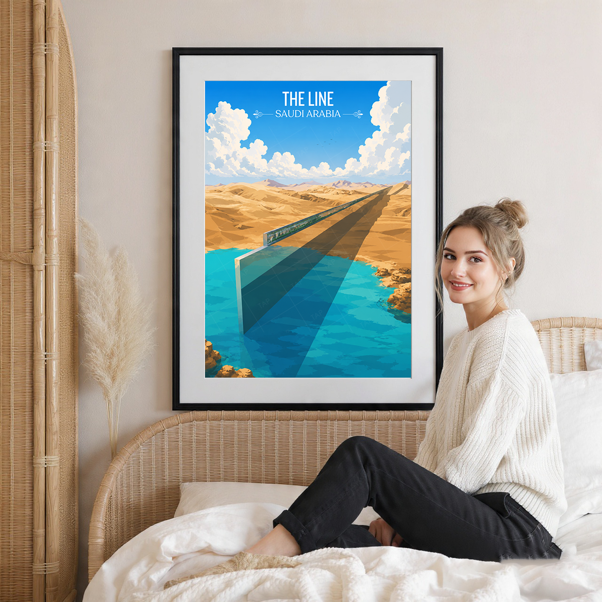 The Line - Saudi Arabia - Travel Wall Art Deco Poster Print