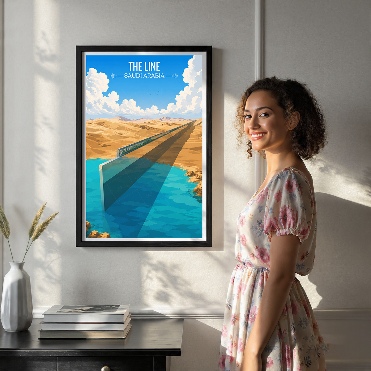 The Line - Saudi Arabia - Travel Wall Art Deco Poster Print