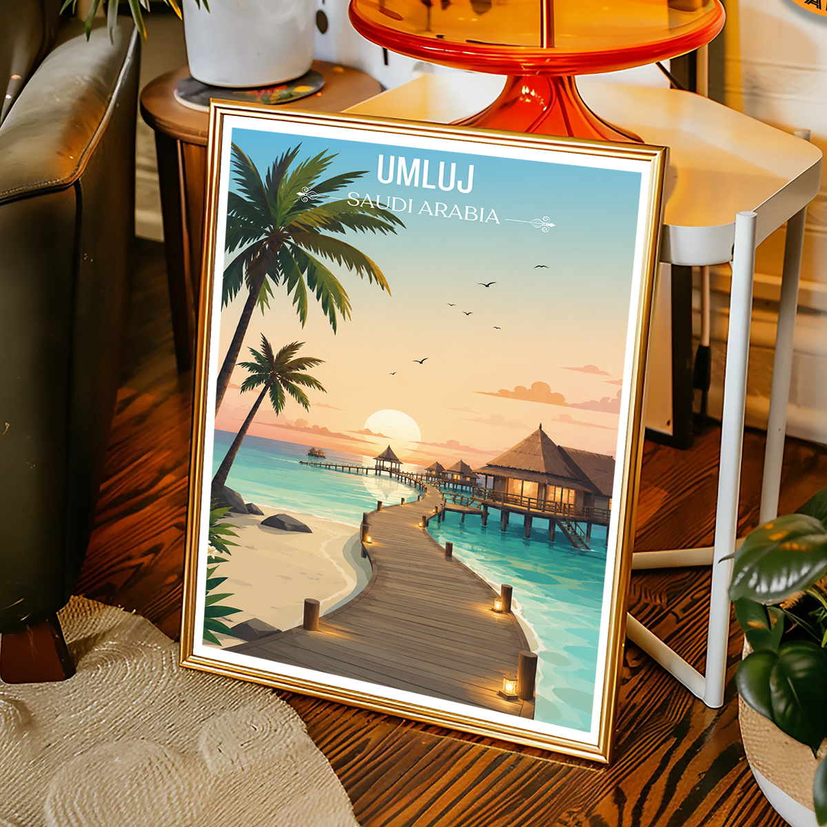 Umluj - Saudi Arabia - Travel Wall Art Deco Poster Print