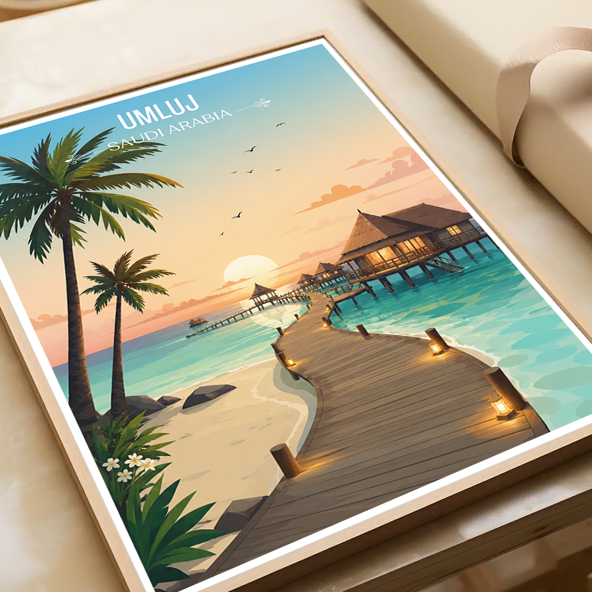 Umluj - Saudi Arabia - Travel Wall Art Deco Poster Print