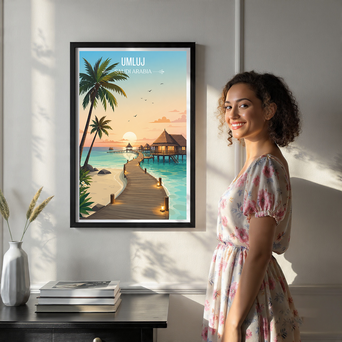 Umluj - Saudi Arabia - Travel Wall Art Deco Poster Print
