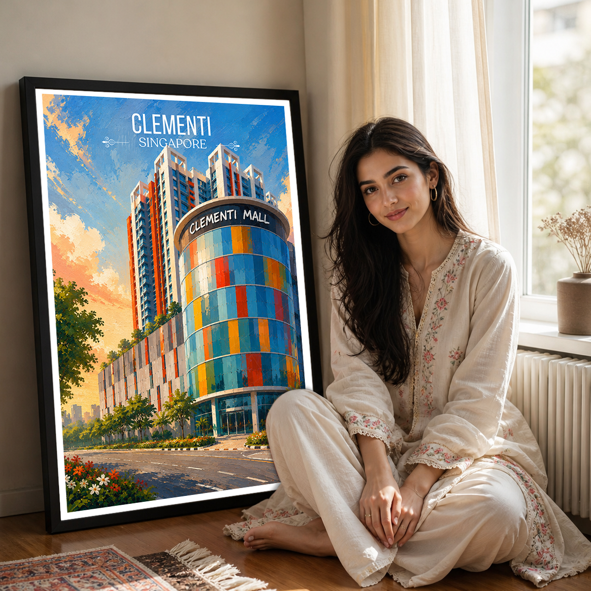 Clementi - Singapore - Poster Print Modern Style Wall Art
