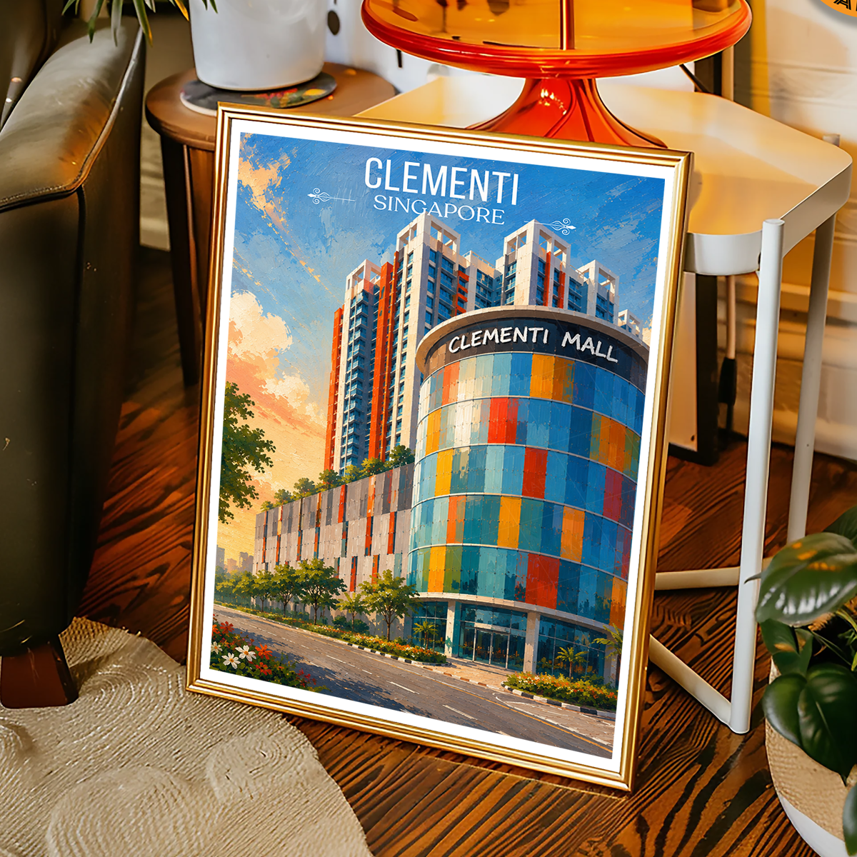 Clementi - Singapore - Poster Print Modern Style Wall Art