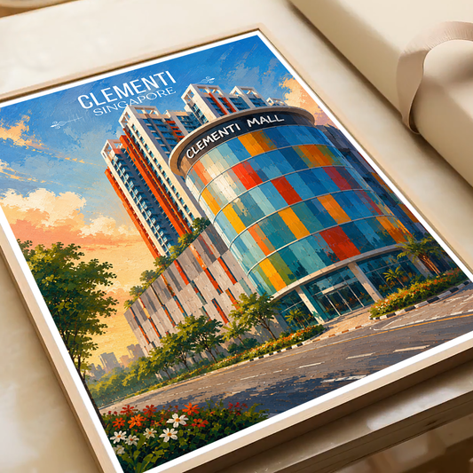 Clementi - Singapore - Poster Print Modern Style Wall Art - Art Print - Travel Art Poster