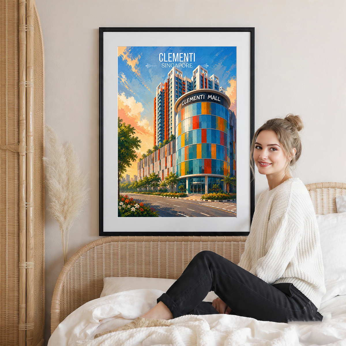 Clementi - Singapore - Poster Print Modern Style Wall Art