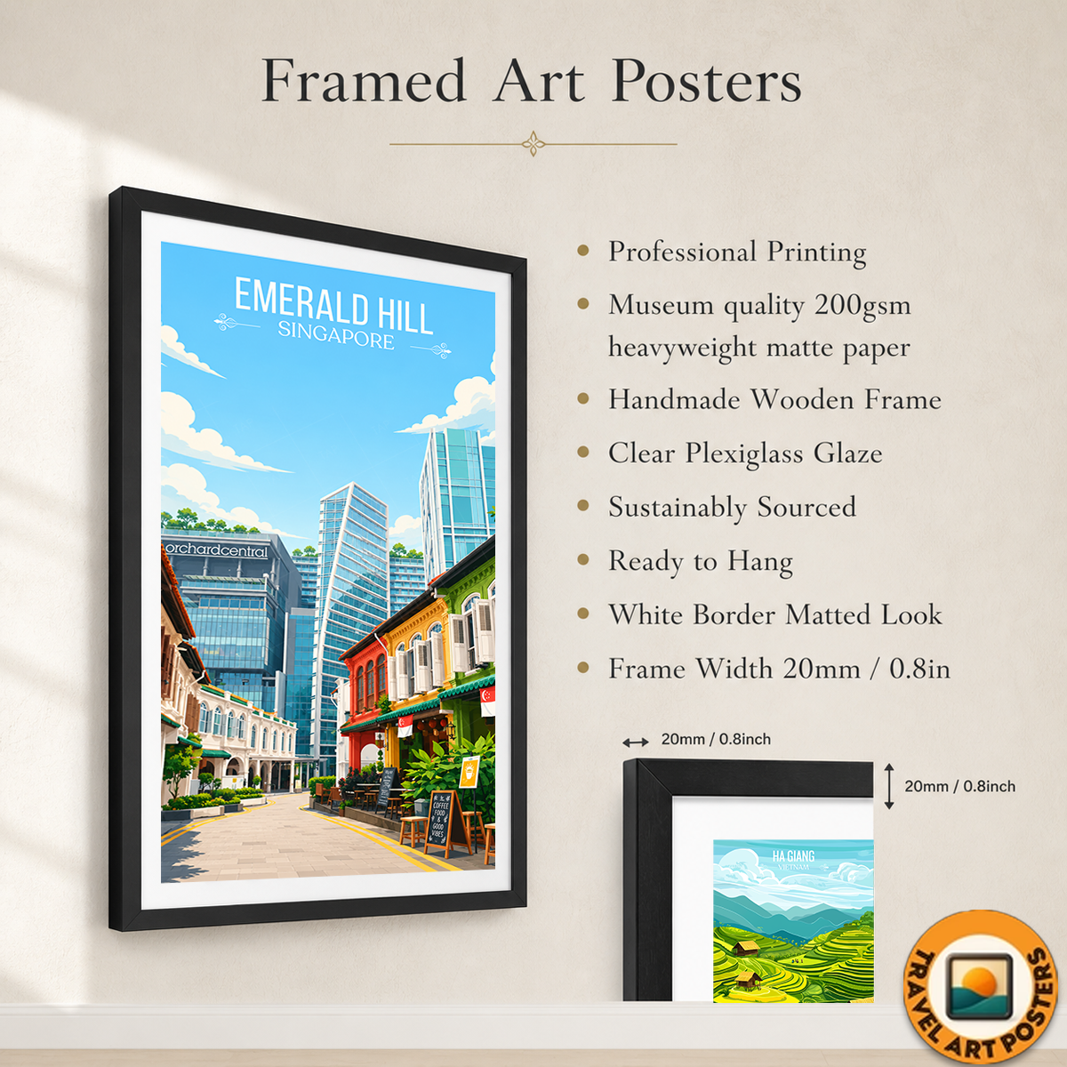 Emerald Hill - Singapore - Poster Print Modern Style Wall Art