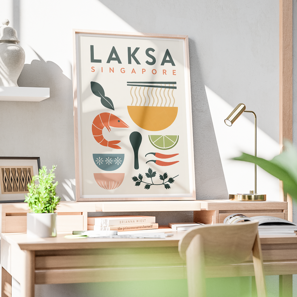 Laksa - Singapore - Poster Print Modern Style Wall Art