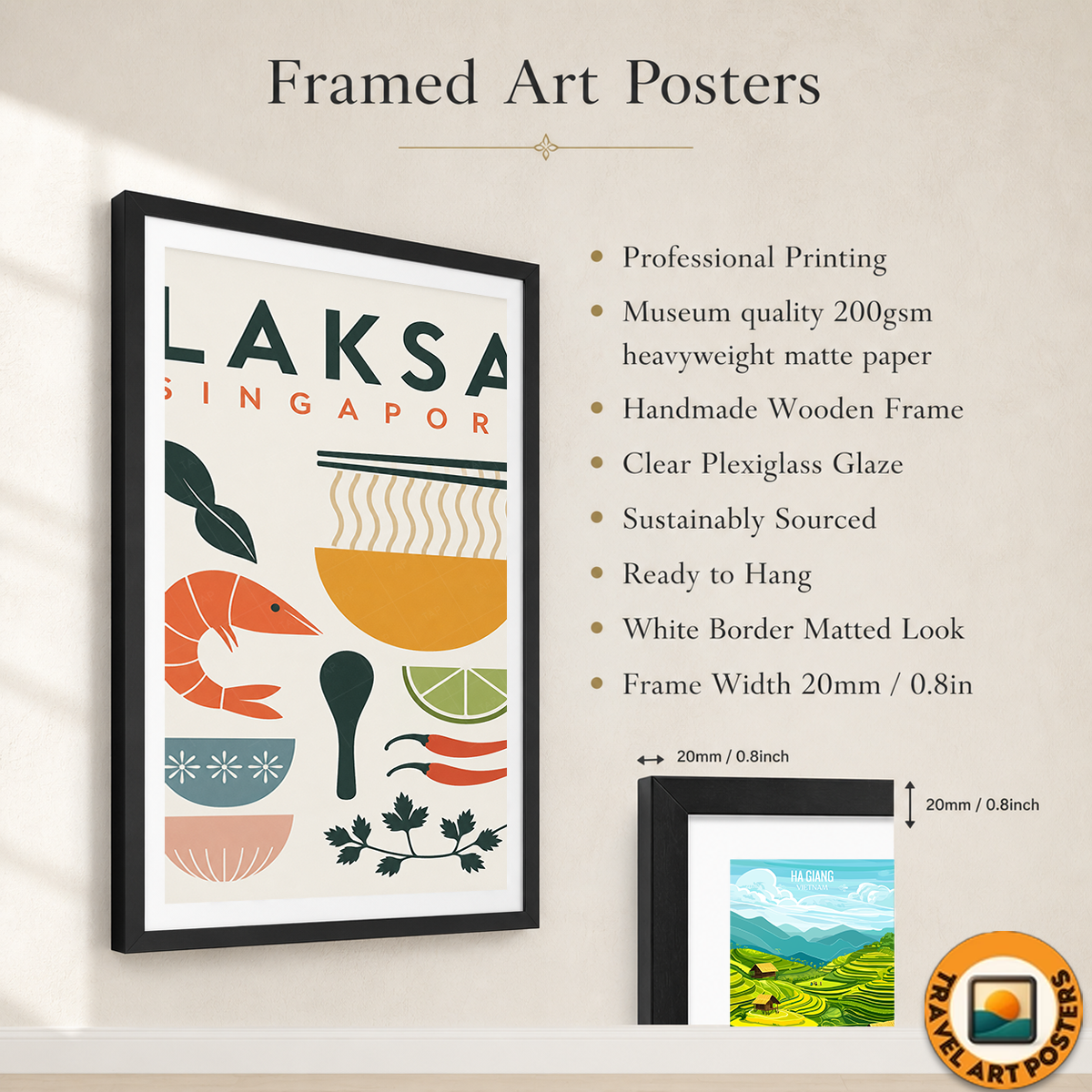 Laksa - Singapore - Poster Print Modern Style Wall Art