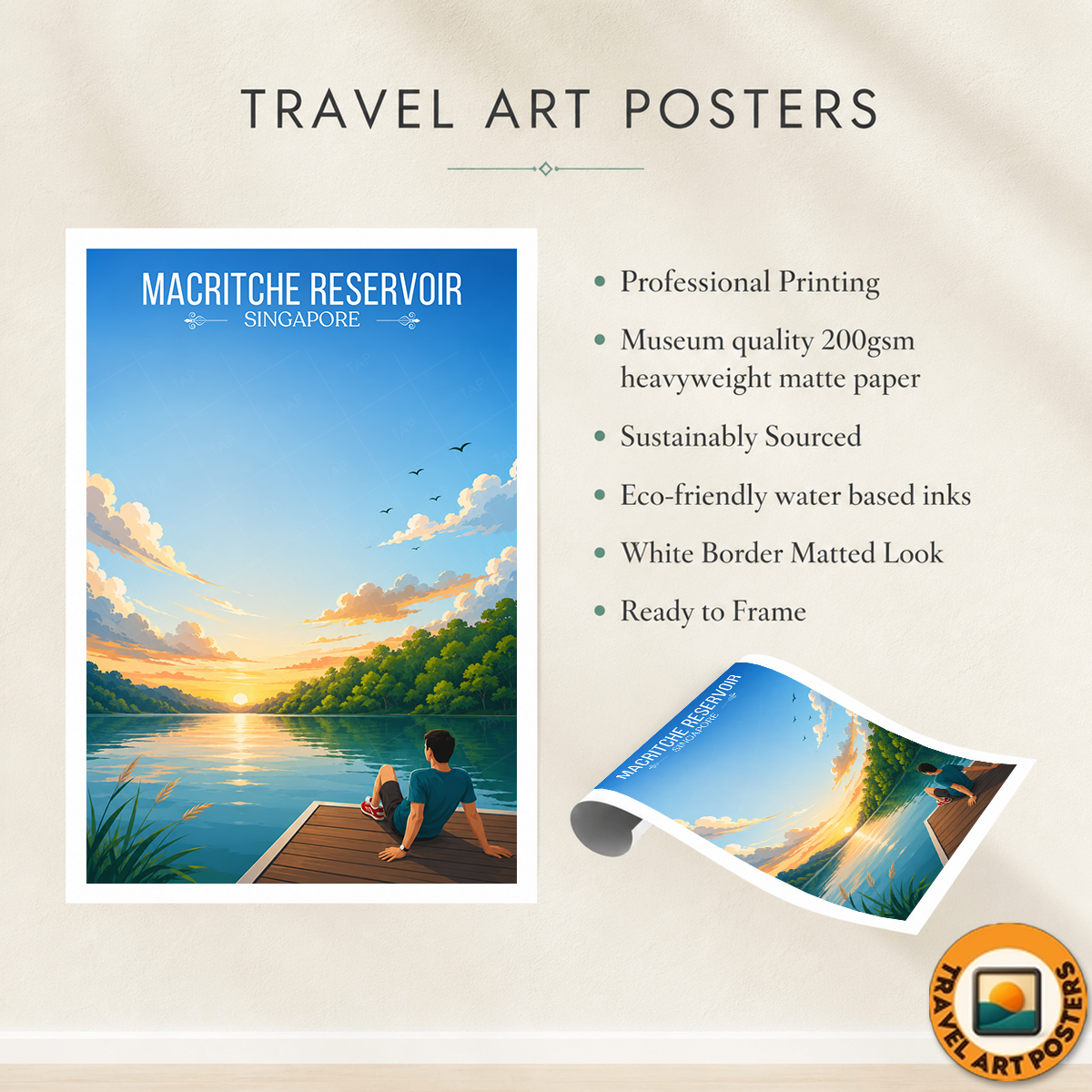 MacRitche Reservoir - Singapore - Poster Print Modern Style Wall Art