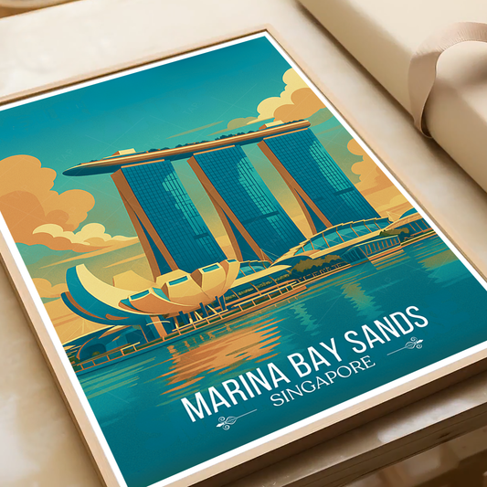 Marina Bay Sands - Singapore - Poster Print Modern Style Wall Art - Art Print - Travel Art Poster