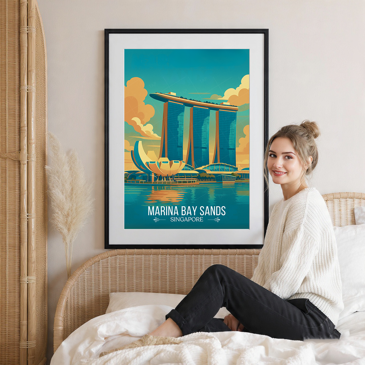 Marina Bay Sands - Singapore - Poster Print Modern Style Wall Art