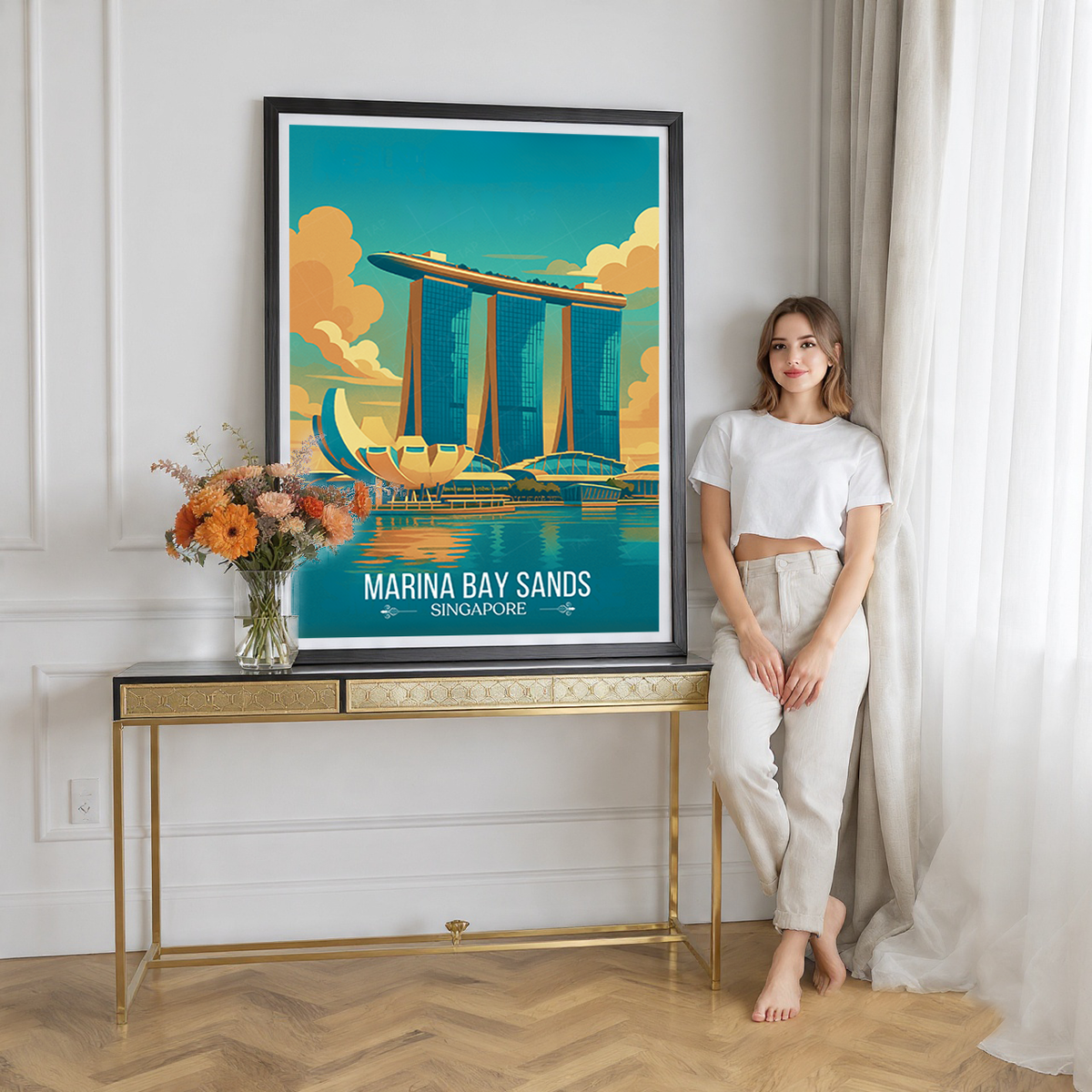 Marina Bay Sands - Singapore - Poster Print Modern Style Wall Art