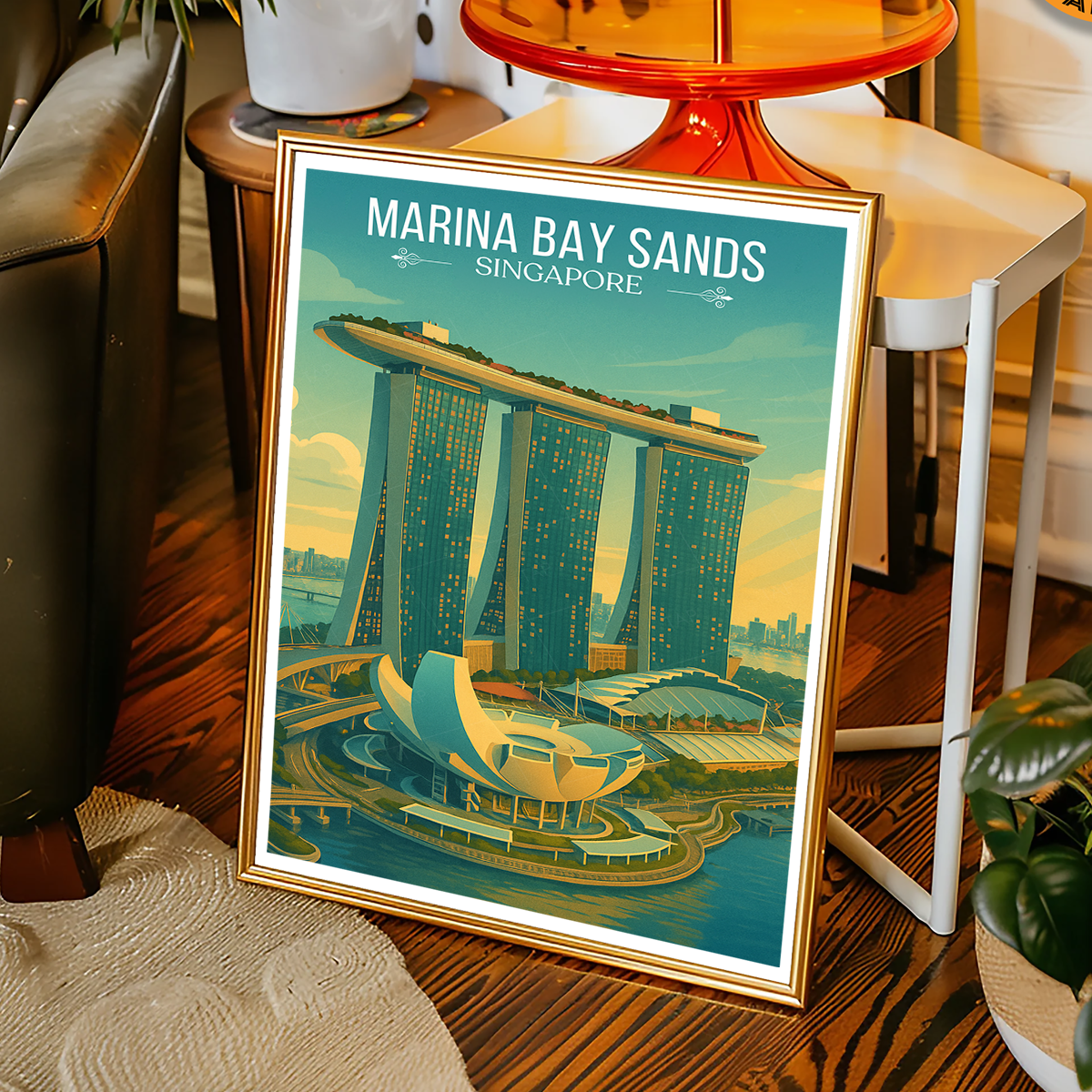 Marina Bay Sands - Singapore - Poster Print Modern Style Wall Art