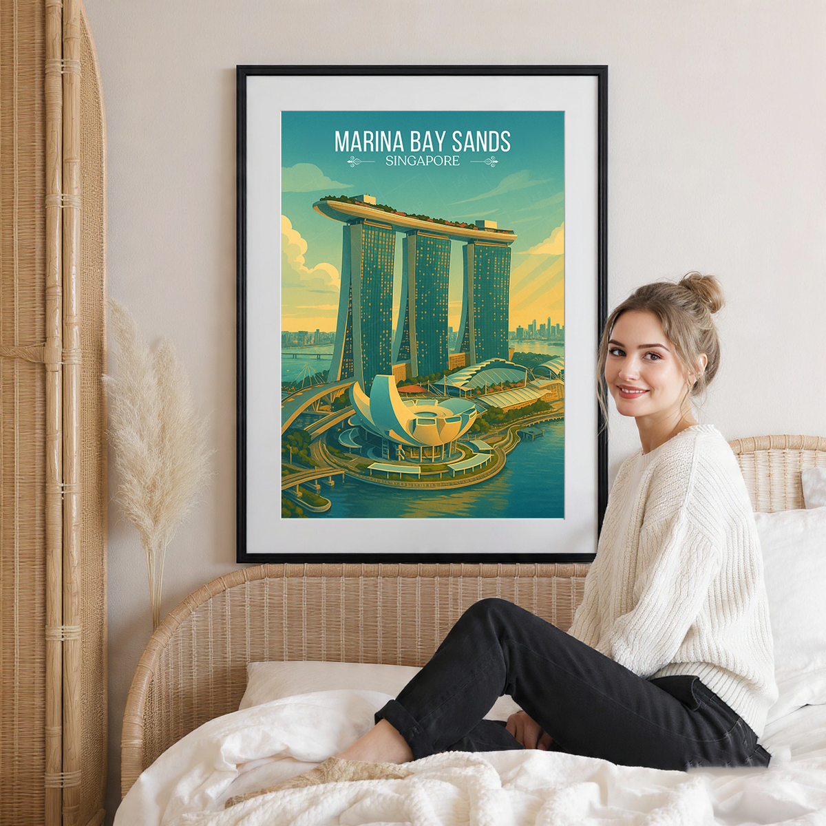 Marina Bay Sands - Singapore - Poster Print Modern Style Wall Art