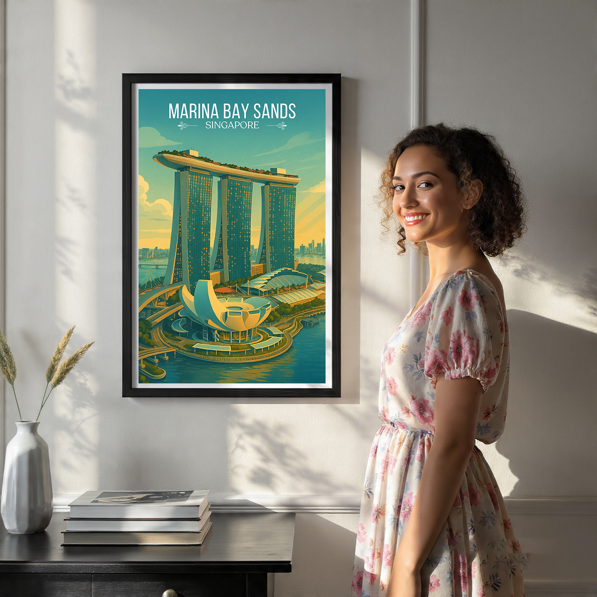 Marina Bay Sands - Singapore - Poster Print Modern Style Wall Art