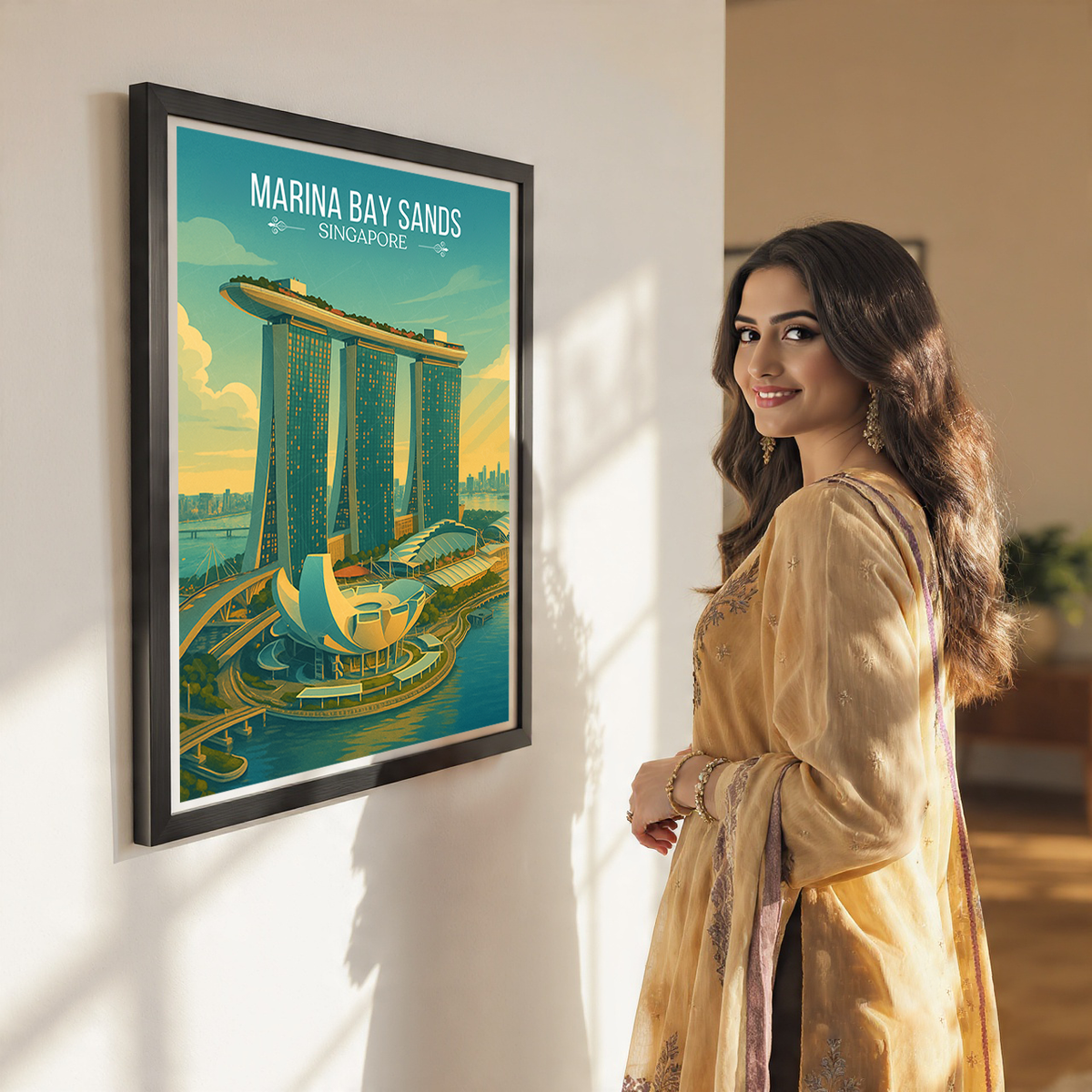 Marina Bay Sands - Singapore - Poster Print Modern Style Wall Art