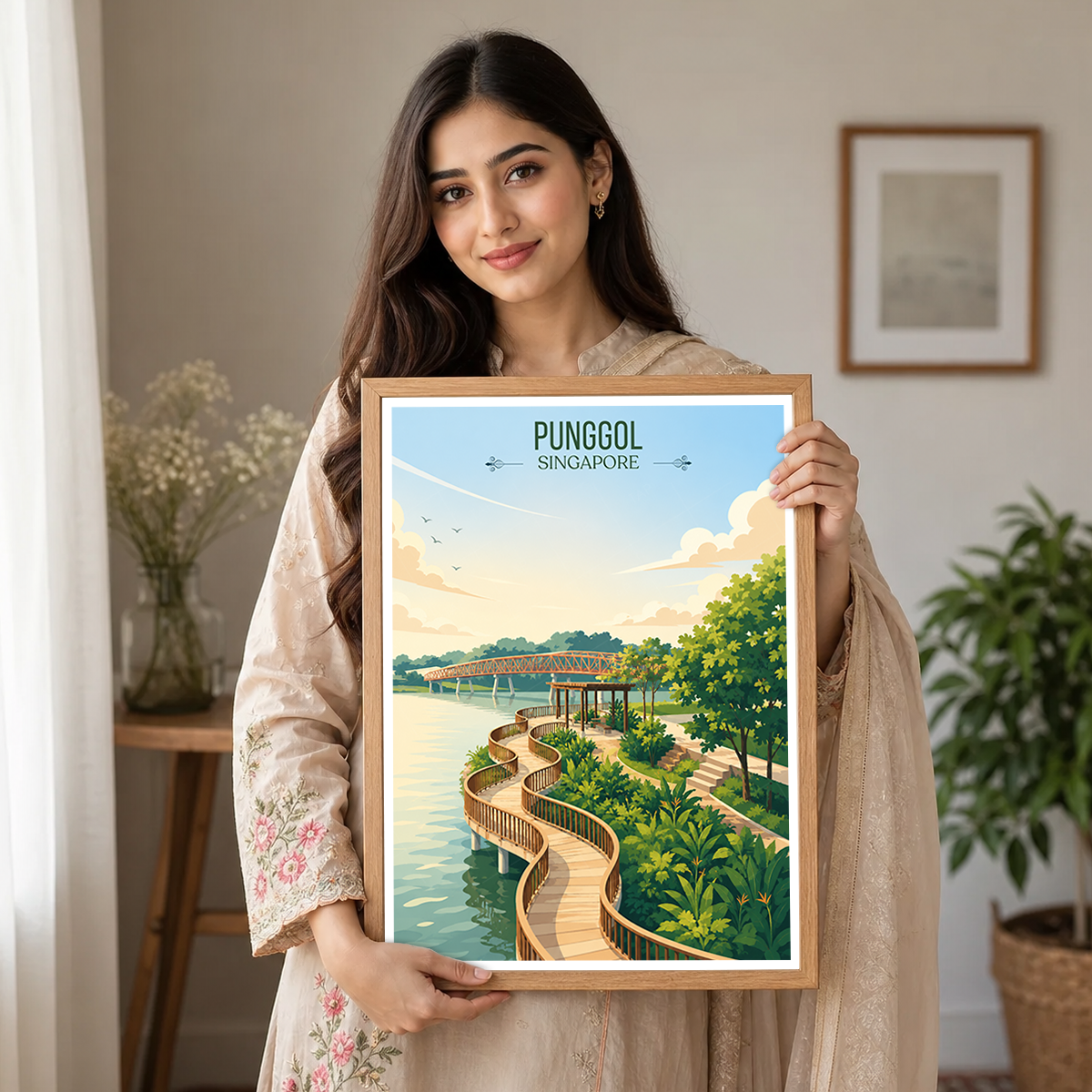 Punggol - Singapore - Poster Print Modern Style Wall Art