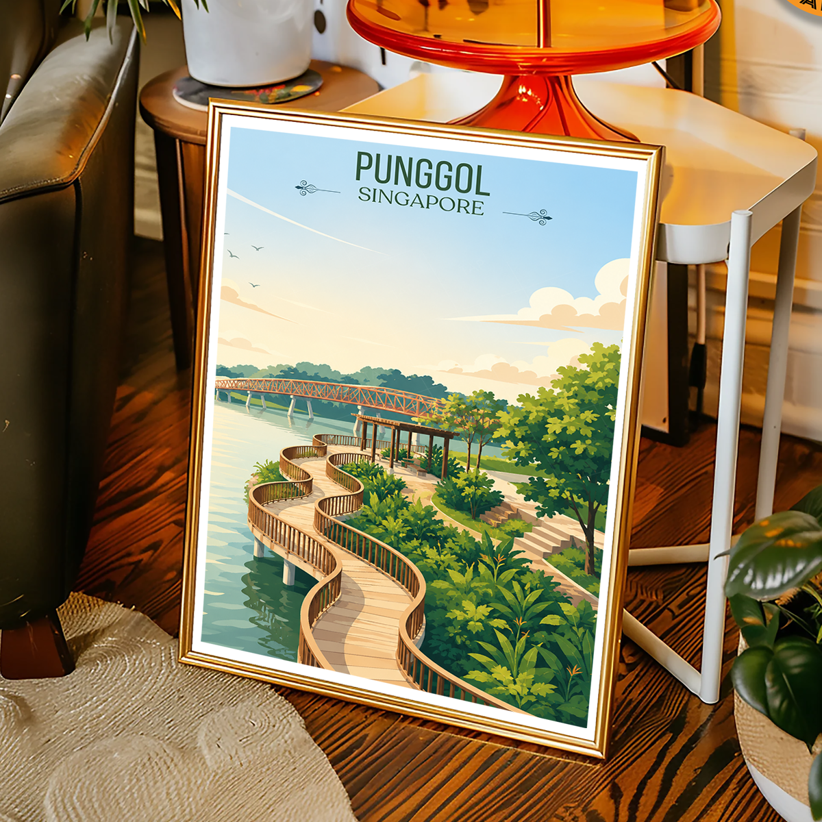 Punggol - Singapore - Poster Print Modern Style Wall Art