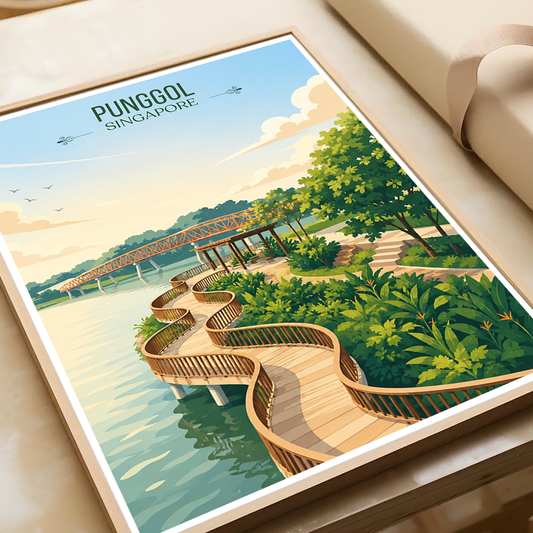 Punggol - Singapore - Poster Print Modern Style Wall Art - Art Print - Travel Art Poster