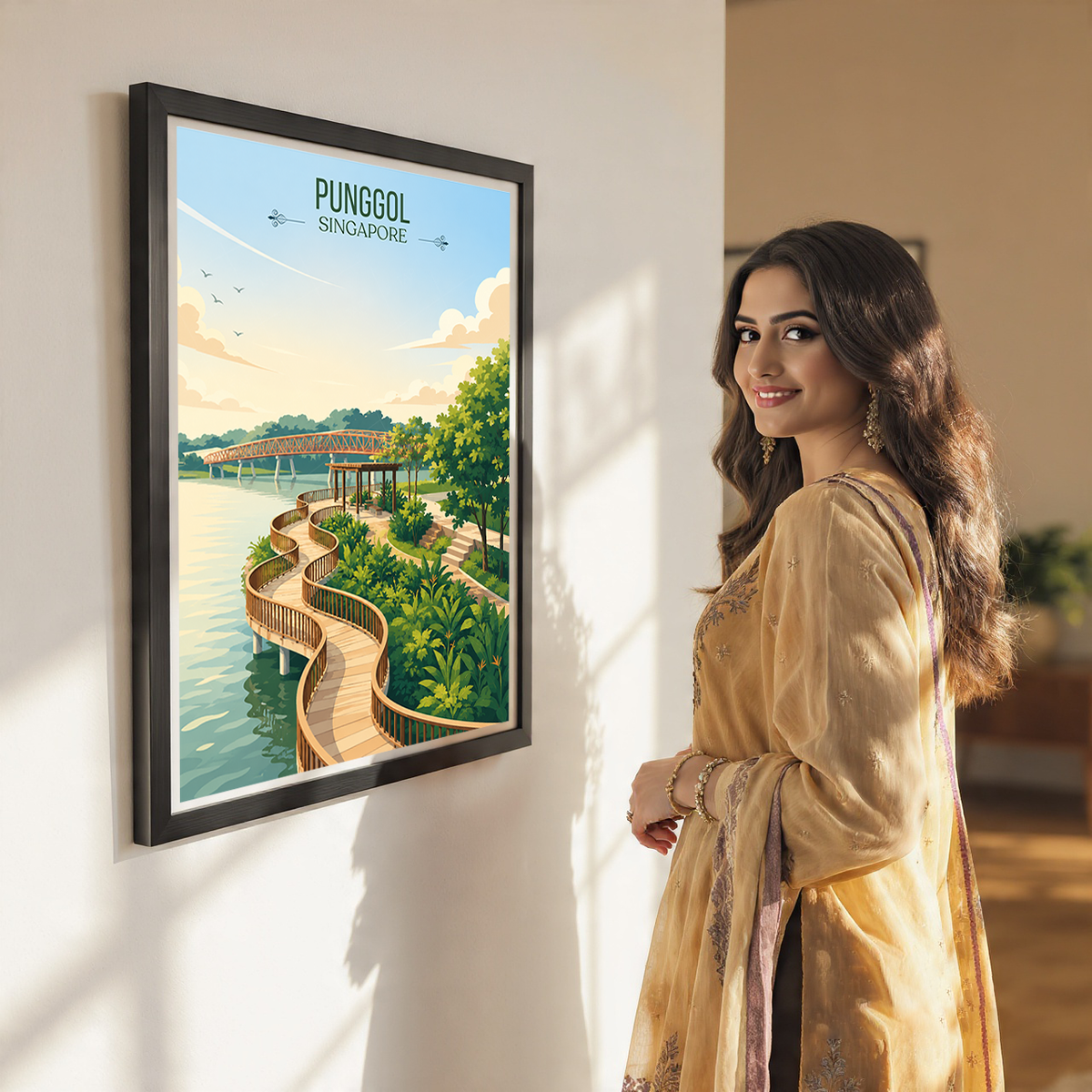 Punggol - Singapore - Poster Print Modern Style Wall Art