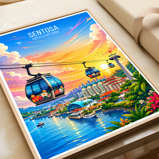 Sentosa - Singapore - Poster Print Modern Style Wall Art - Art Print - Travel Art Poster