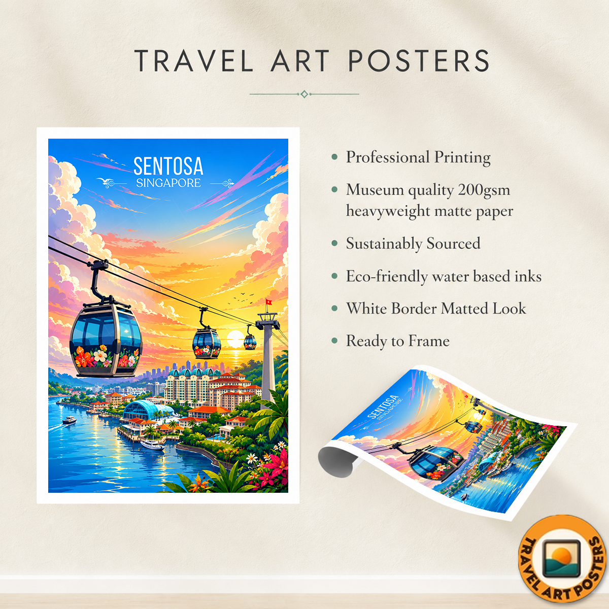 Sentosa - Singapore - Poster Print Modern Style Wall Art
