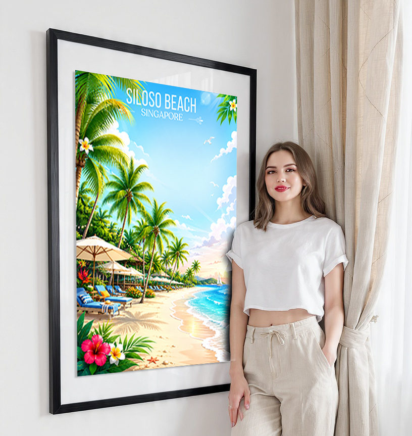 Siloso Beach - Singapore - Poster Print Modern Style Wall Art