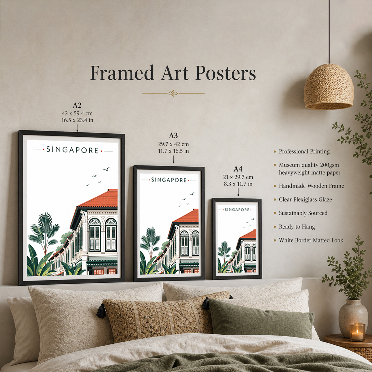 Singapore - Poster Print Modern Style Wall Art
