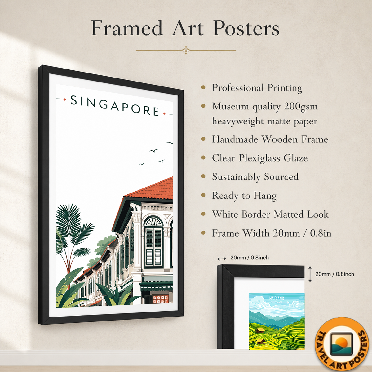 Singapore - Poster Print Modern Style Wall Art
