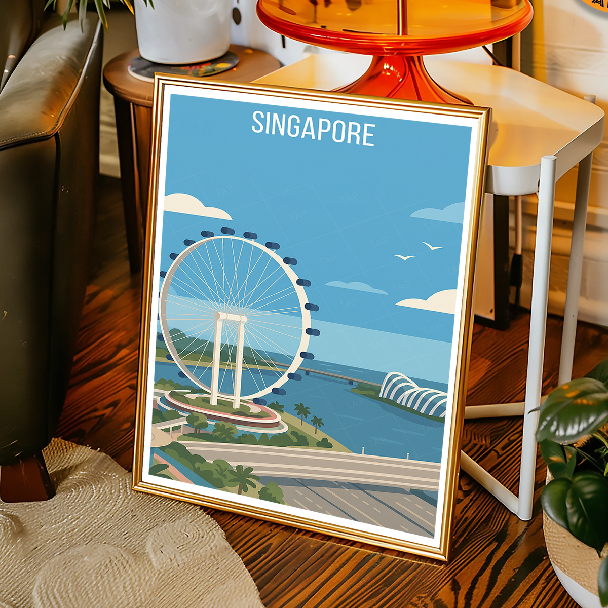 Singapore - Poster Print Modern Style Wall Art