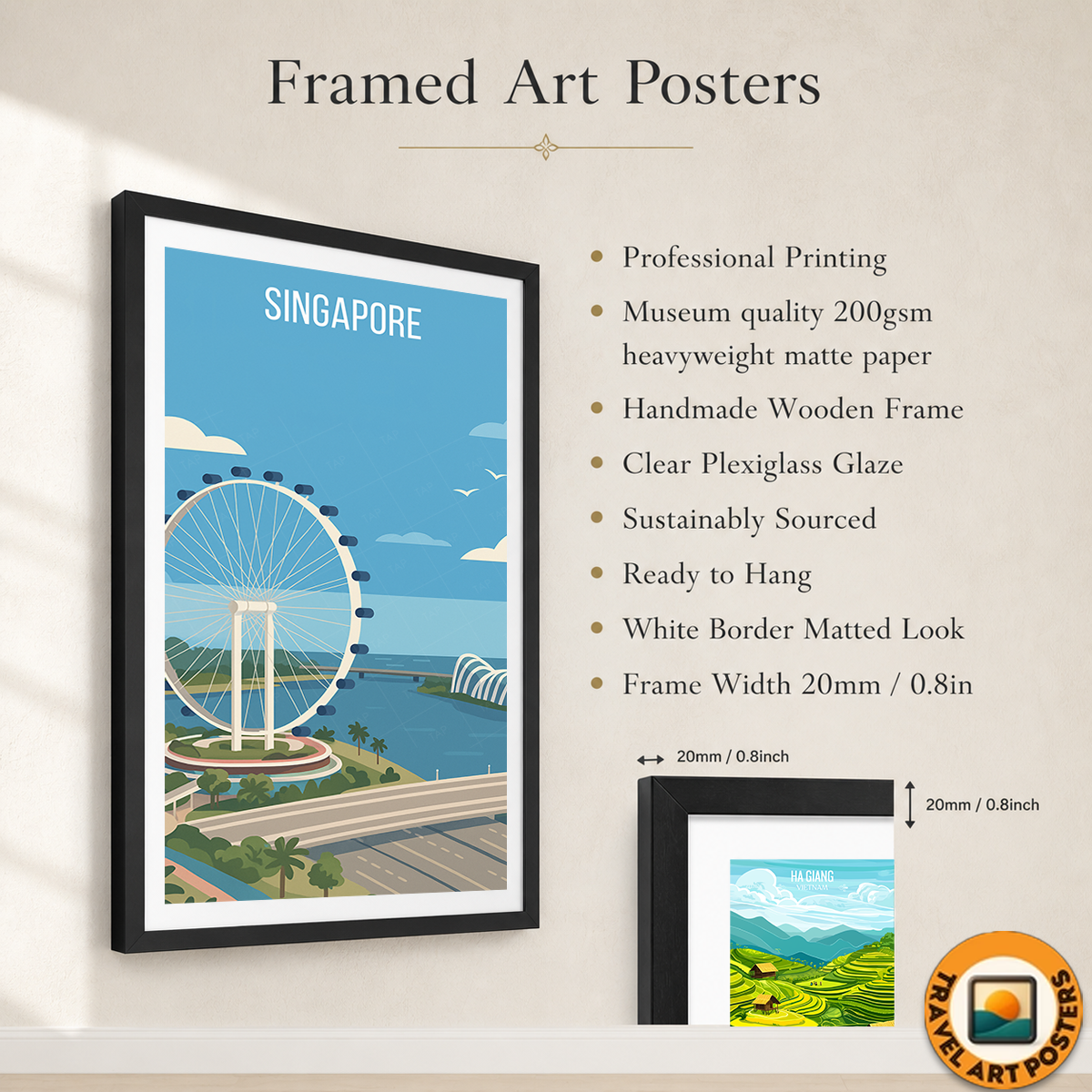 Singapore - Poster Print Modern Style Wall Art