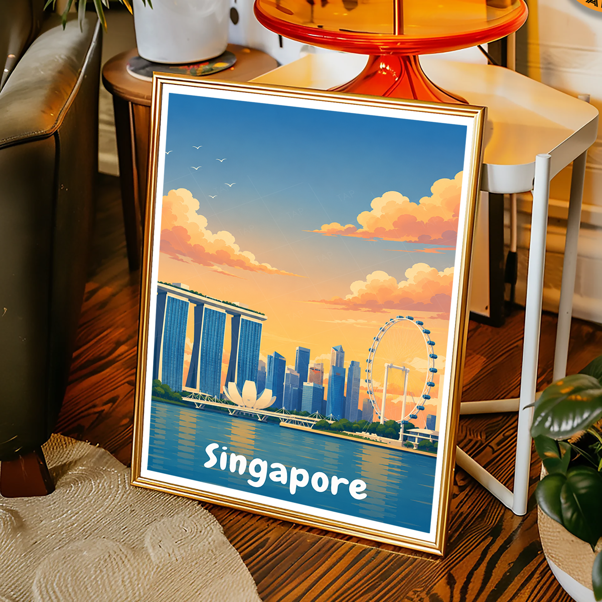 Singapore - Poster Print Modern Style Wall Art