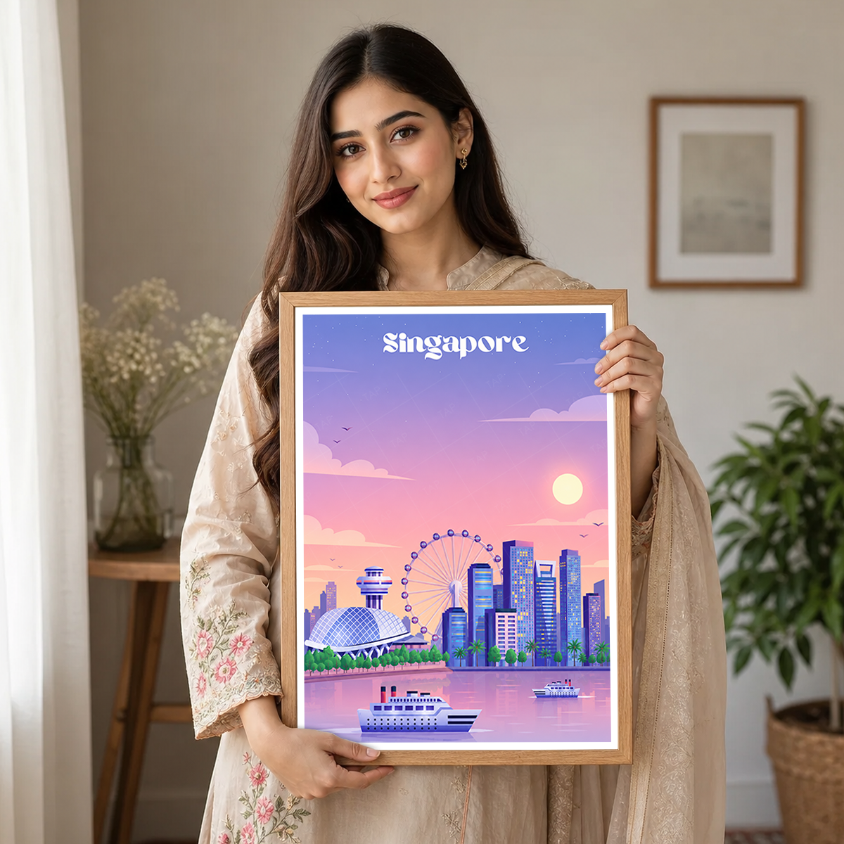 Singapore - Poster Print Modern Style Wall Art
