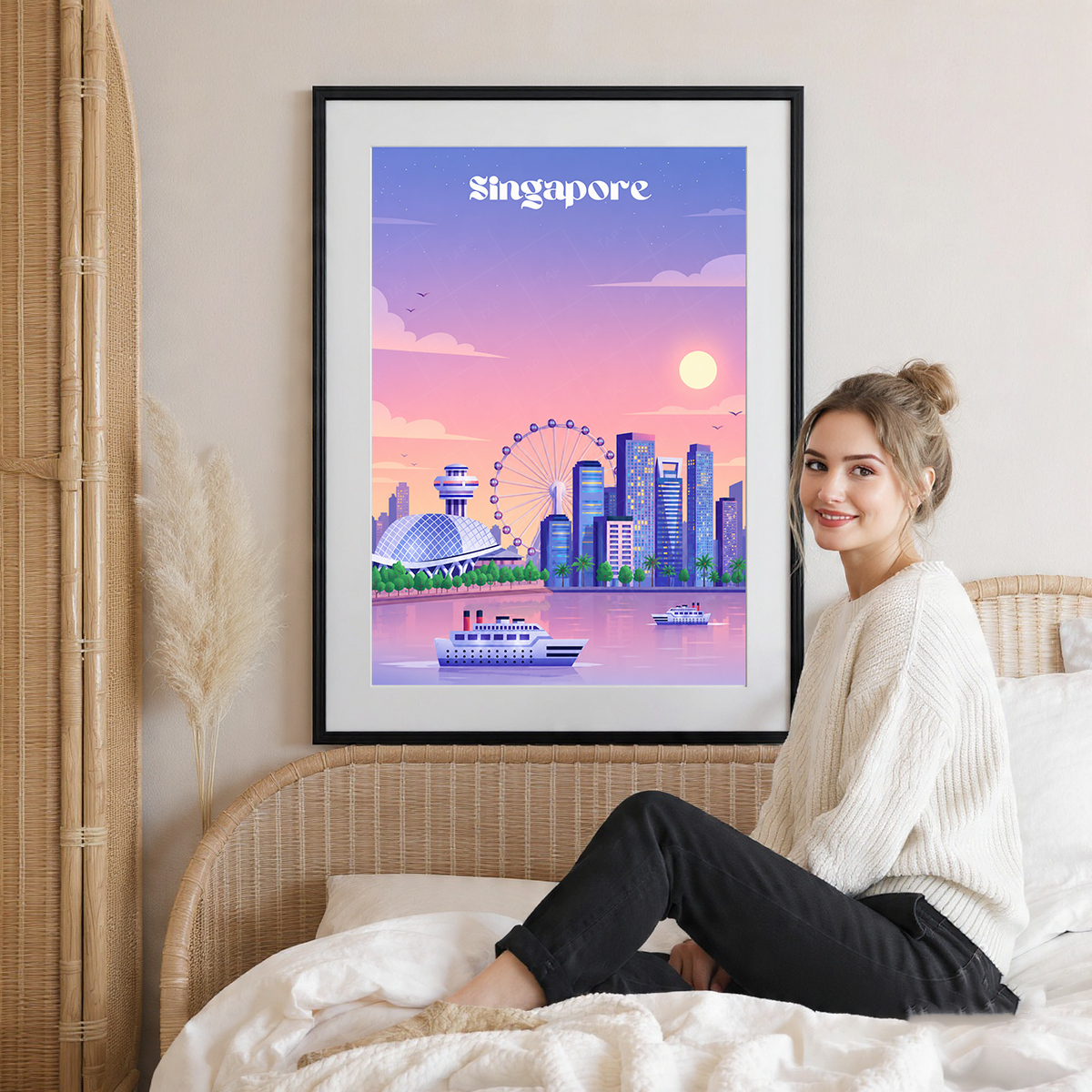 Singapore - Poster Print Modern Style Wall Art