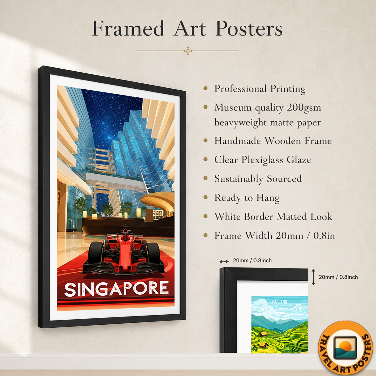 Singapore - Poster Print Modern Style Wall Art