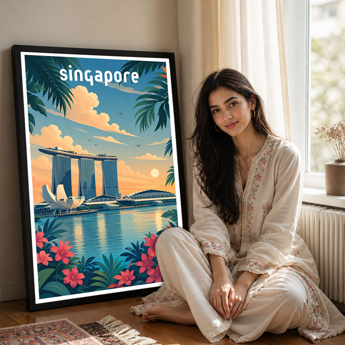 Singapore - Poster Print Modern Style Wall Art