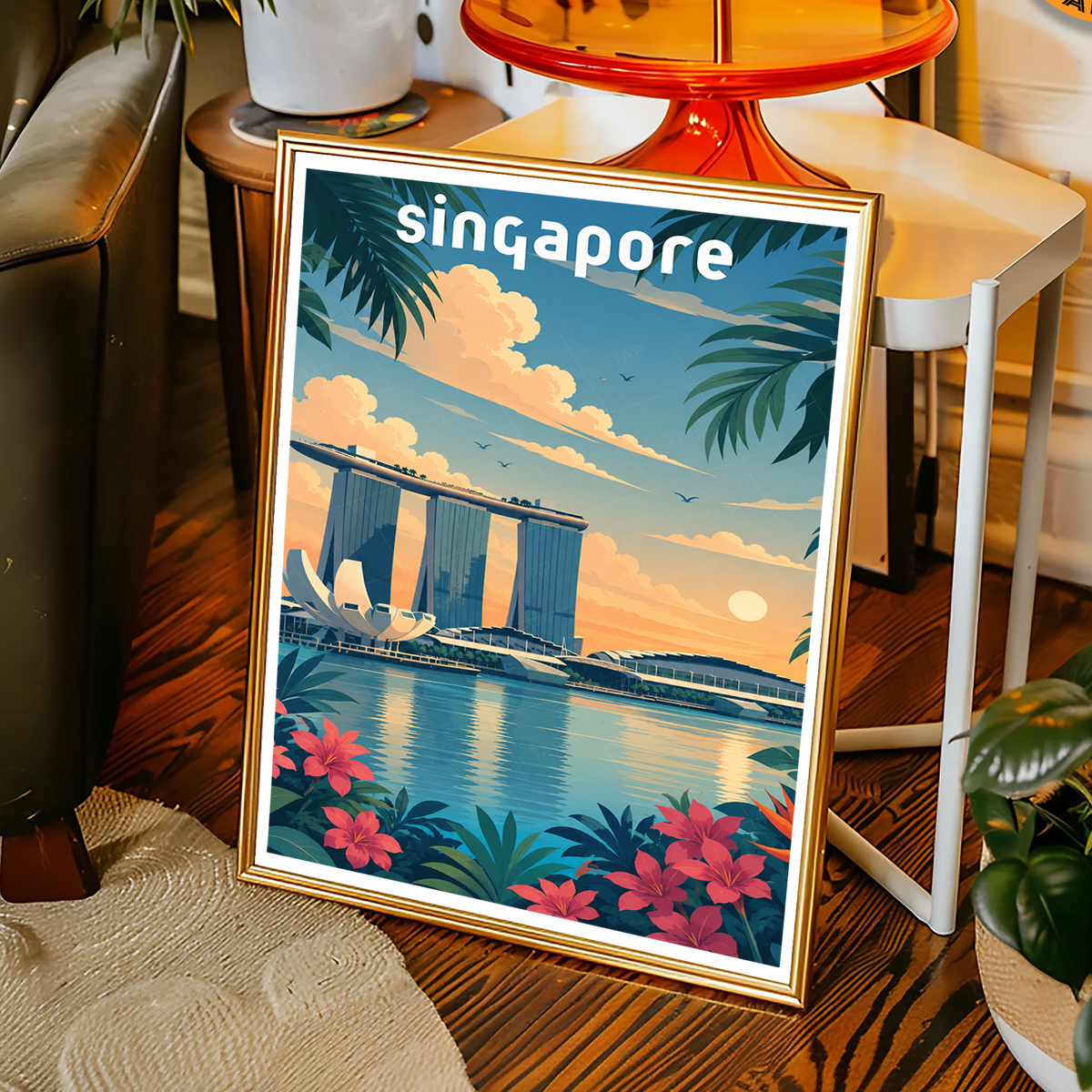 Singapore - Poster Print Modern Style Wall Art