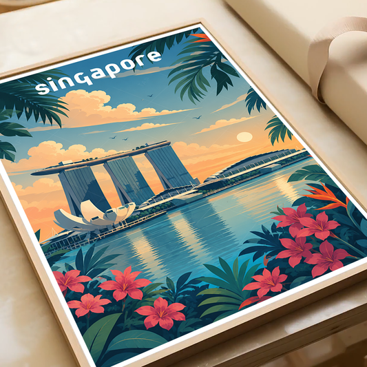 Singapore - Poster Print Modern Style Wall Art - Art Print - Travel Art Poster