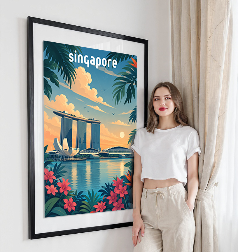 Singapore - Poster Print Modern Style Wall Art