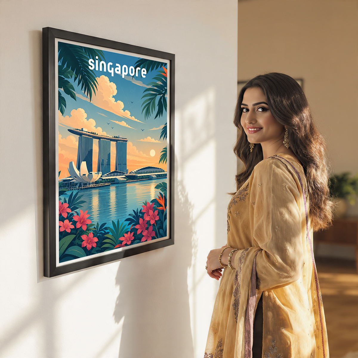 Singapore - Poster Print Modern Style Wall Art