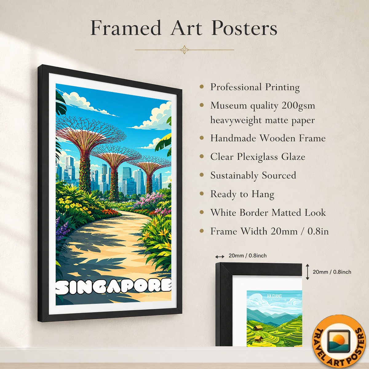 Singapore - Poster Print Modern Style Wall Art